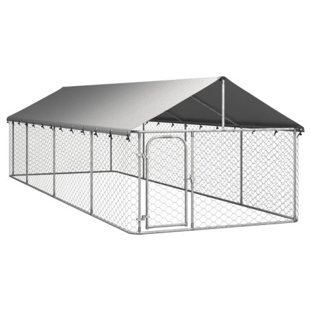 vidaXL Perrera de exterior con tejado 600x200x150 cm