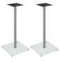 vidaXL Soportes de altavoces 2 uds vidrio templado plateado 1 pilar vidaXL Soportes de altavoces 2 uds vidrio templado plateado 1 pilar