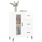 vidaXL Aparador de madera contrachapada blanco brillante 69,5x34x90 cm