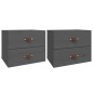 vidaXL Mesitas de noche de pared 2 uds gris 50x36x40 cm vidaXL Mesitas de noche de pared 2 uds gris 50x36x40 cm