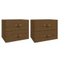 vidaXL Mesitas de noche de pared 2 uds marrón miel 50x36x40 cm vidaXL Mesitas de noche de pared 2 uds marrón miel 50x36x40 cm