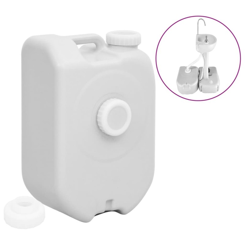vidaXL Depósito de agua portátil con adaptador gris 24 L vidaXL Depósito de agua portátil con adaptador gris 24 L