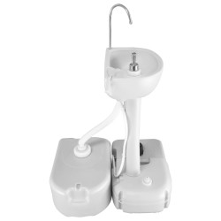vidaXL Depósito de agua portátil con adaptador gris 24 L