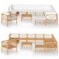 vidaXL Set de muebles de jardín 12 pzas madera de teca y cojines crema vidaXL Set de muebles de jardín 12 pzas madera de teca y cojines crema
