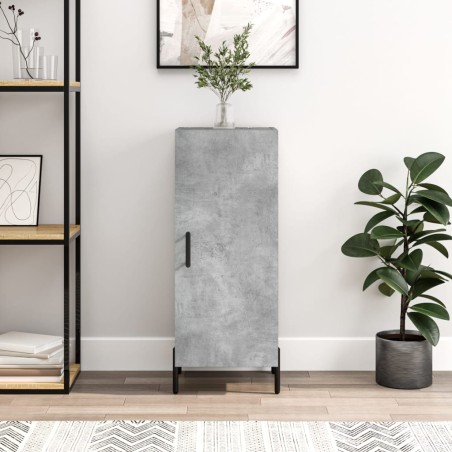 vidaXL Aparador de madera contrachapada gris hormigón 34,5x34x90 cm