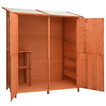 vidaXL Caseta para herramientas de jardín abeto macizo 136x75x160 cm