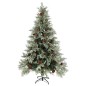 vidaXL Árbol de Navidad con piñas verde y blanco PVC y PE 120 cm