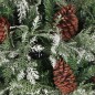 vidaXL Árbol de Navidad con piñas verde y blanco PVC y PE 120 cm