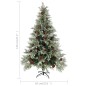 vidaXL Árbol de Navidad con piñas verde y blanco PVC y PE 120 cm