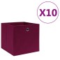 vidaXL Cajas almacenaje 10 uds tela no tejida rojo oscuro 28x28x28 cm vidaXL Cajas almacenaje 10 uds tela no tejida rojo oscuro 28x28x28 cm
