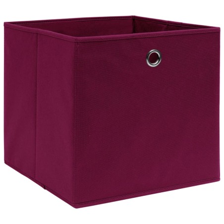 vidaXL Cajas almacenaje 10 uds tela no tejida rojo oscuro 28x28x28 cm