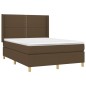 vidaXL Cama box spring colchón luces LED tela marrón oscuro 140x200cm vidaXL Cama box spring colchón luces LED tela marrón oscuro 140x200cm