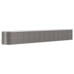 vidaXL Jardinera arriate acero recubrimiento polvo gris 512x80x68 cm