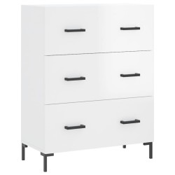 vidaXL Aparador de madera contrachapada blanco brillante 69,5x34x90 cm