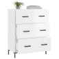 vidaXL Aparador de madera contrachapada blanco brillante 69,5x34x90 cm vidaXL Aparador de madera contrachapada blanco brillante 69,5x34x90 cm