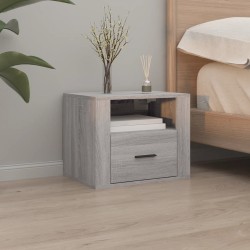 vidaXL Mesita de noche de pared gris Sonoma 50x36x40 cm