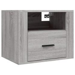 vidaXL Mesita de noche de pared gris Sonoma 50x36x40 cm