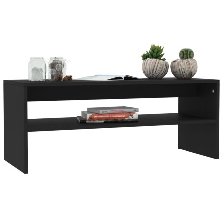 vidaXL Mesa de centro de madera contrachapada negro 100x40x40 cm
