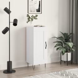 vidaXL Aparador de madera contrachapada blanco brillante 34,5x34x90 cm