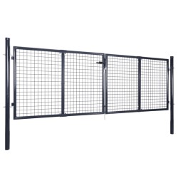 vidaXL Puerta de malla de jardín acero galvanizado gris 289x75 cm