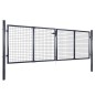 vidaXL Puerta de malla de jardín acero galvanizado gris 289x75 cm