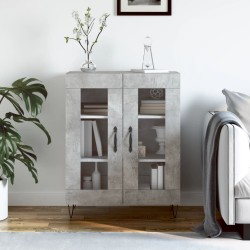 vidaXL Aparador de madera de ingeniería gris hormigón 69,5x34x90 cm