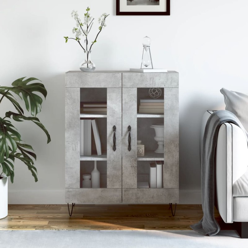 vidaXL Aparador de madera de ingeniería gris hormigón 69,5x34x90 cm vidaXL Aparador de madera de ingeniería gris hormigón 69,5x34x90 cm