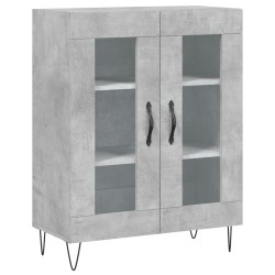vidaXL Aparador de madera de ingeniería gris hormigón 69,5x34x90 cm