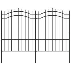 vidaXL Valla de jardín con punta de lanza acero recubierto negro 190cm