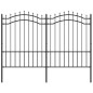 vidaXL Valla de jardín con punta de lanza acero recubierto negro 190cm vidaXL Valla de jardín con punta de lanza acero recubierto negro 190cm