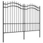 vidaXL Valla de jardín con punta de lanza acero recubierto negro 190cm vidaXL Valla de jardín con punta de lanza acero recubierto negro 190cm
