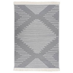 vidaXL Alfombra de algodón gris oscuro 160x230 cm