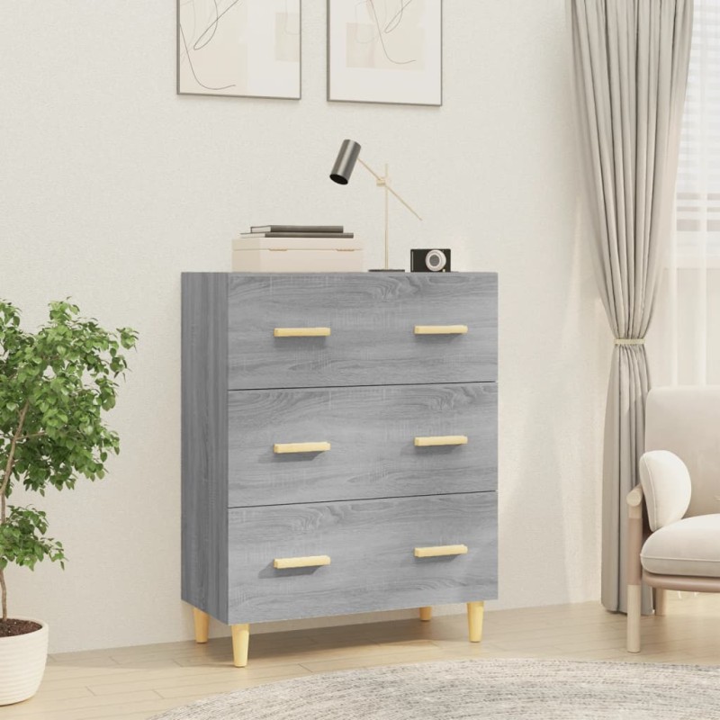 vidaXL Aparador de madera contrachapada gris Sonoma 70x34x90 cm vidaXL Aparador de madera contrachapada gris Sonoma 70x34x90 cm