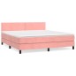 vidaXL Cama box spring con colchón terciopelo rosa 160x200 cm vidaXL Cama box spring con colchón terciopelo rosa 160x200 cm