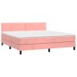 vidaXL Cama box spring con colchón terciopelo rosa 160x200 cm vidaXL Cama box spring con colchón terciopelo rosa 160x200 cm