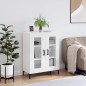 vidaXL Aparador de madera contrachapada blanco brillante 69,5x34x90 cm