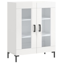 vidaXL Aparador de madera contrachapada blanco brillante 69,5x34x90 cm