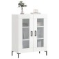 vidaXL Aparador de madera contrachapada blanco brillante 69,5x34x90 cm