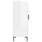 vidaXL Aparador de madera contrachapada blanco brillante 69,5x34x90 cm