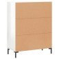 vidaXL Aparador de madera contrachapada blanco brillante 69,5x34x90 cm