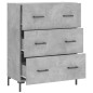 vidaXL Aparador de madera de ingeniería gris hormigón 69,5x34x90 cm vidaXL Aparador de madera de ingeniería gris hormigón 69,5x34x90 cm
