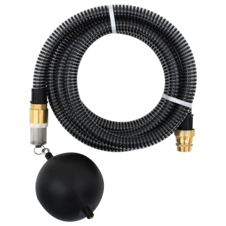 vidaXL Manguera de succión con conectores de latón PVC negro 29 mm 10m