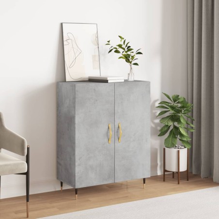 vidaXL Aparador de madera de ingeniería gris hormigón 69,5x34x90 cm