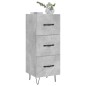 vidaXL Aparador de madera contrachapada gris hormigón 34,5x34x90 cm vidaXL Aparador de madera contrachapada gris hormigón 34,5x34x90 cm