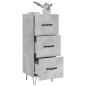 vidaXL Aparador de madera contrachapada gris hormigón 34,5x34x90 cm vidaXL Aparador de madera contrachapada gris hormigón 34,5x34x90 cm