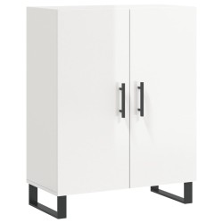 vidaXL Aparador de madera contrachapada blanco brillante 69,5x34x90 cm