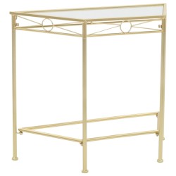 vidaXL Mesa auxiliar de estilo vintage metal 87x34x73 cm dorada