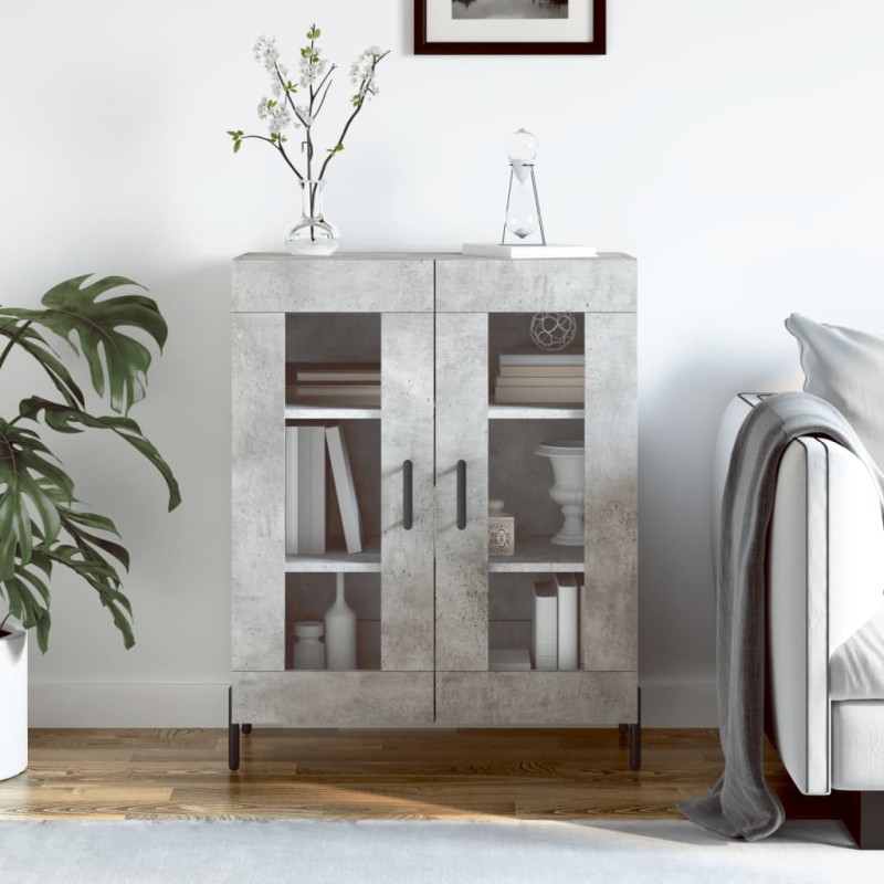 vidaXL Aparador de madera de ingeniería gris hormigón 69,5x34x90 cm vidaXL Aparador de madera de ingeniería gris hormigón 69,5x34x90 cm