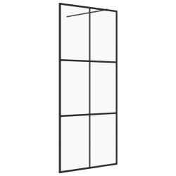 vidaXL Mampara de ducha accesible vidrio ESG claro negro 80x195 cm