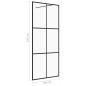 vidaXL Mampara de ducha accesible vidrio ESG claro negro 80x195 cm
